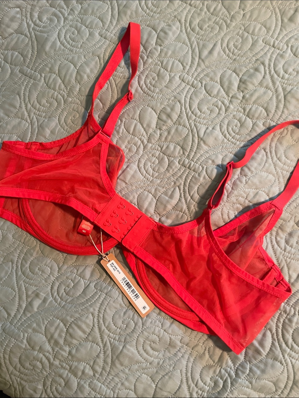 NWT SKIMS Red Sheer Underwire Bra - Picture 2 of 3